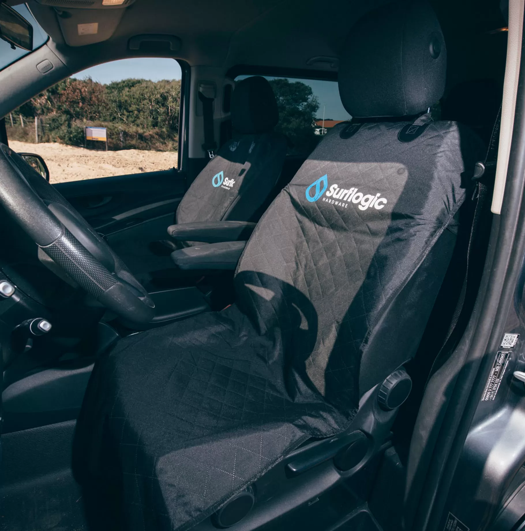 Surflogic Car Seat Cover Black & Cyan Discount