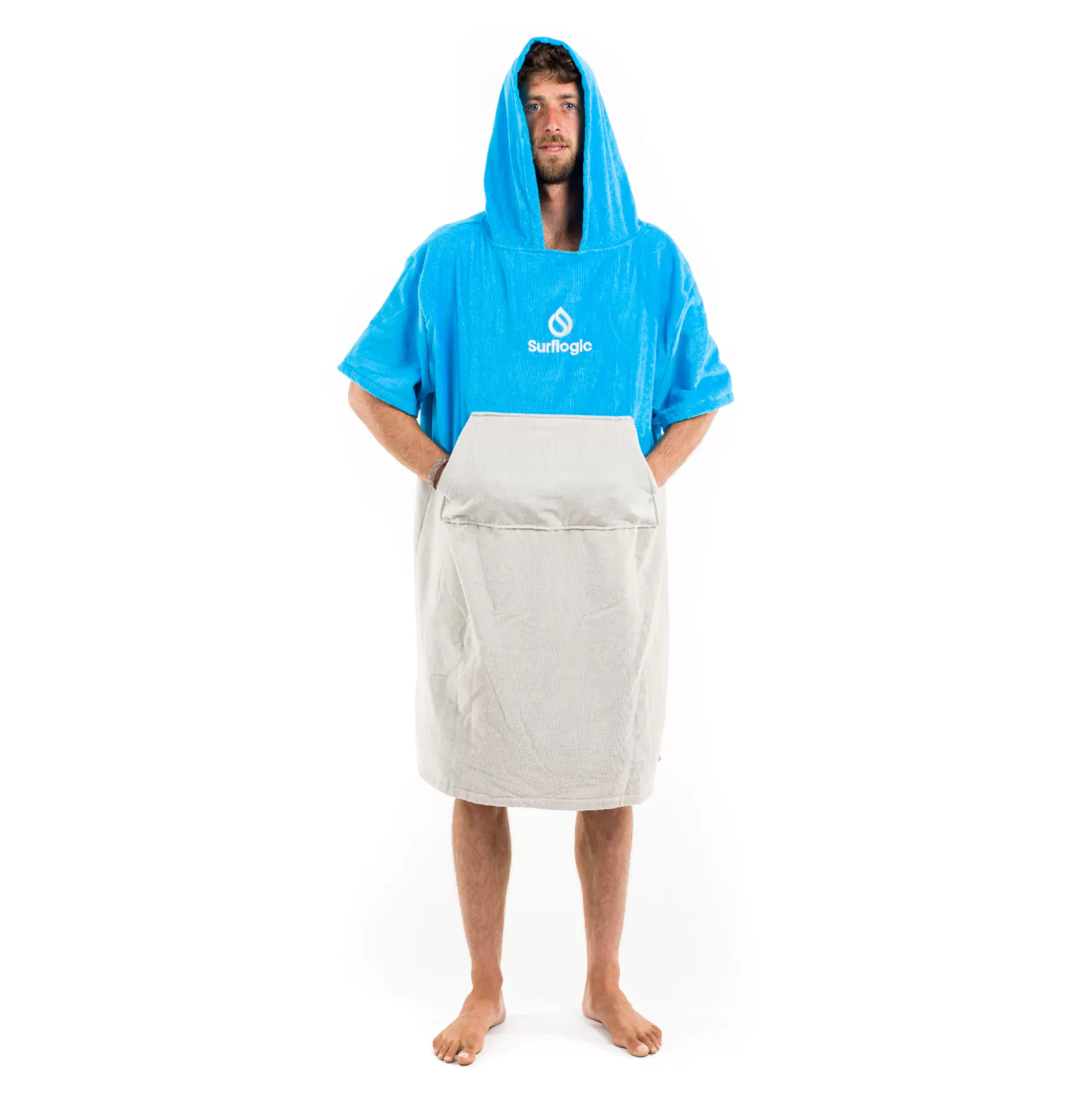 Surflogic Poncho Cyan & Grey Cheap