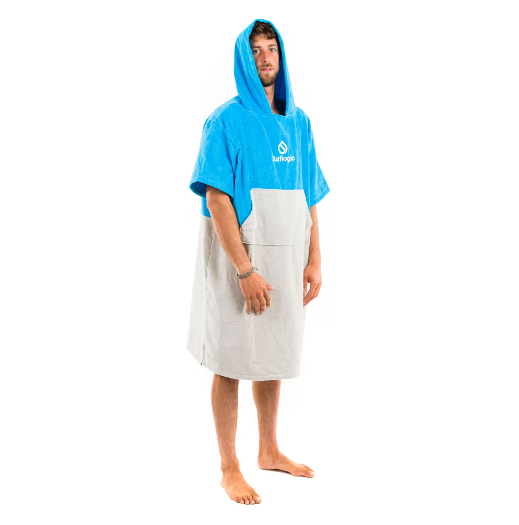 Surflogic Poncho Cyan & Grey Cheap