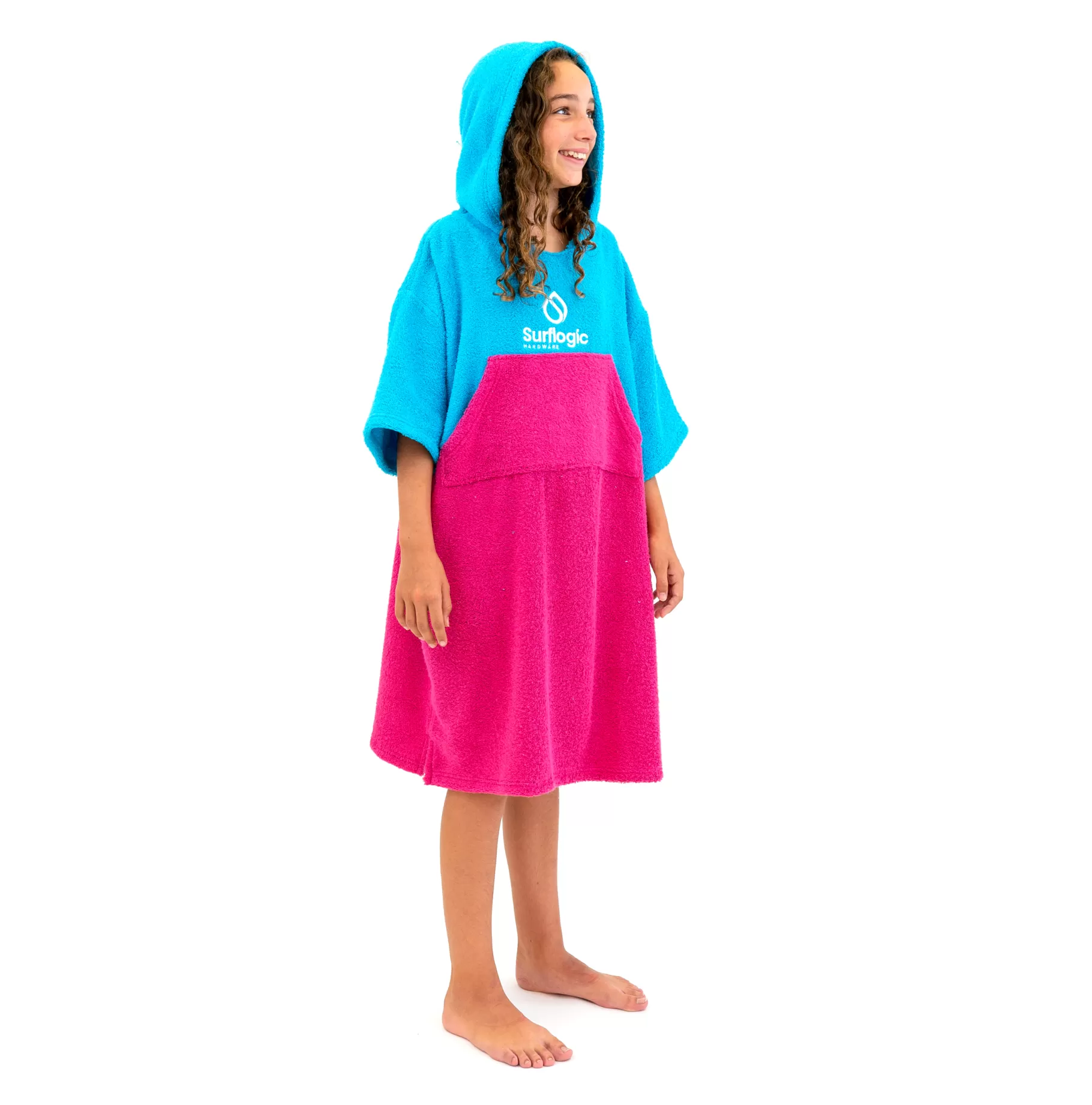 Surflogic Poncho Cyan & Neon Pink (Junior) Best